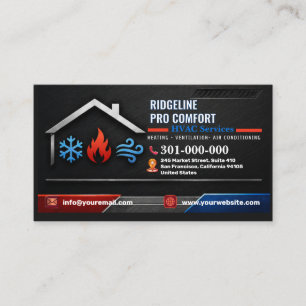 Heating and Cooling Services (HV AC) Custom HVAC Business Card
