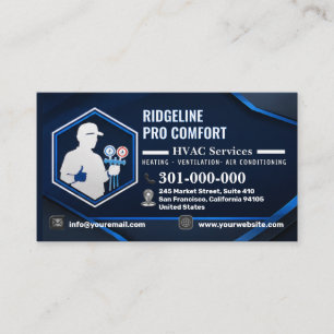 Heating and Cooling Services (HV AC) Custom HVAC Business Card