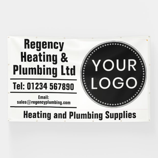 Heating and Plumbing Banner to Include Your Logo (Horizontal)