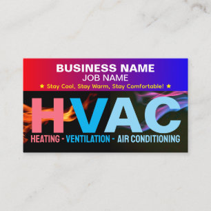 Heating & Cooling & AC Services HVAC Slogan Business Card