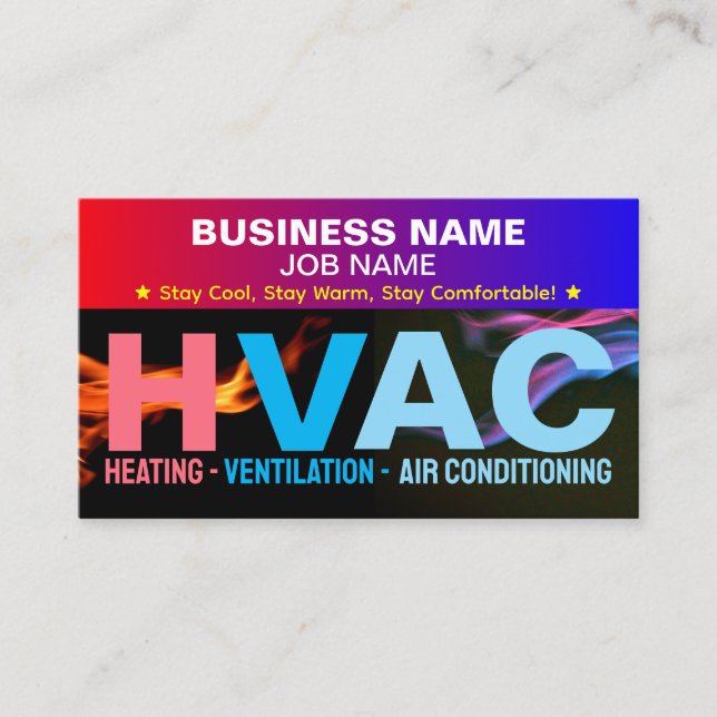 Heating & Cooling & AC Services | HVAC Slogan Business Card (Front)