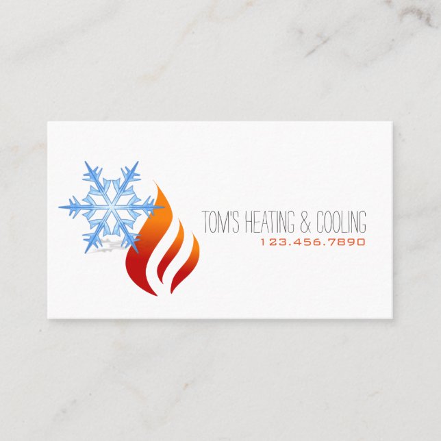 Heating & Cooling , Air Conditioning HVAC Business Card (Front)