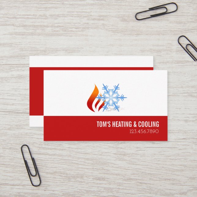 Heating & Cooling ,Air Conditioning HVAC  Business Card (Front/Back In Situ)