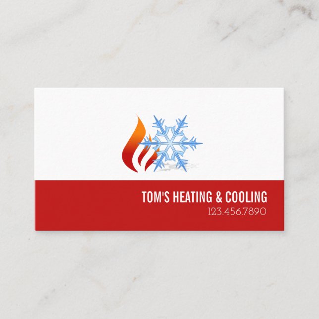 Heating & Cooling ,Air Conditioning HVAC  Business Card (Front)