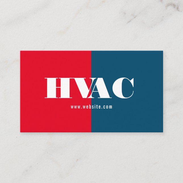 Heating & Cooling , Air Conditioning HVAC Business Card (Front)