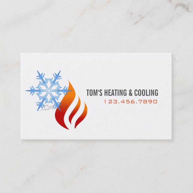 Heating & Cooling , Air Conditioning HVAC Business Card (Front)