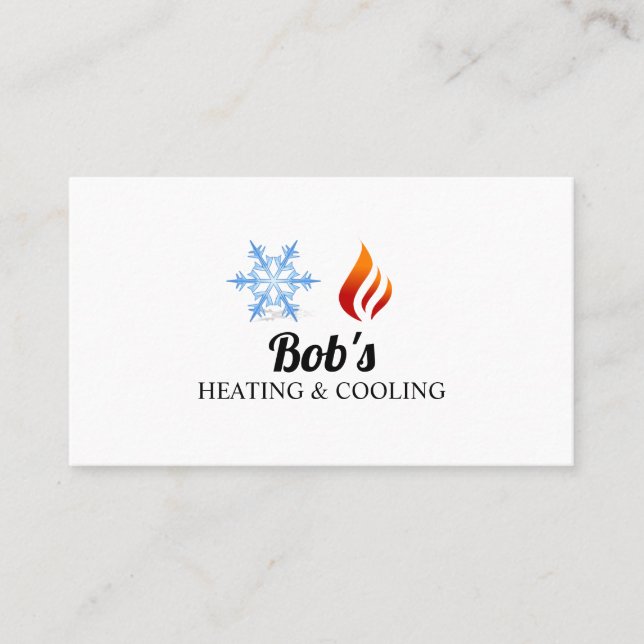 Heating & Cooling , Air Conditioning HVAC Business Card (Front)