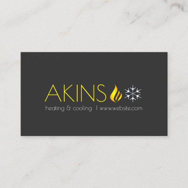 Heating & Cooling , Air Conditioning HVAC Business Card (Front)