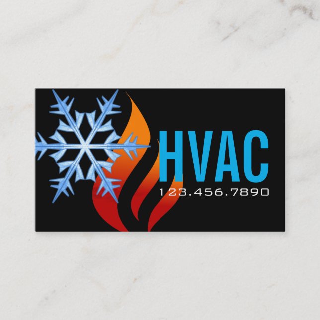 Heating & Cooling , Air Conditioning HVAC Business Card (Front)