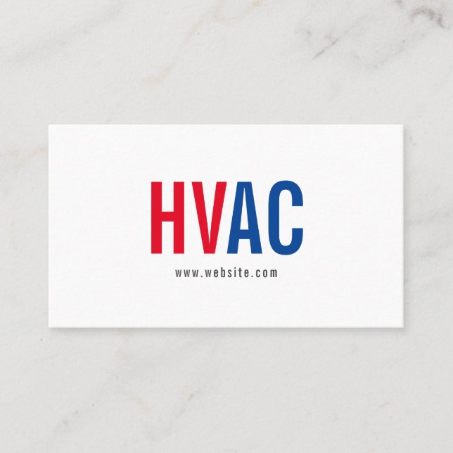Heating & Cooling , Air Conditioning HVAC Business Card (Front)
