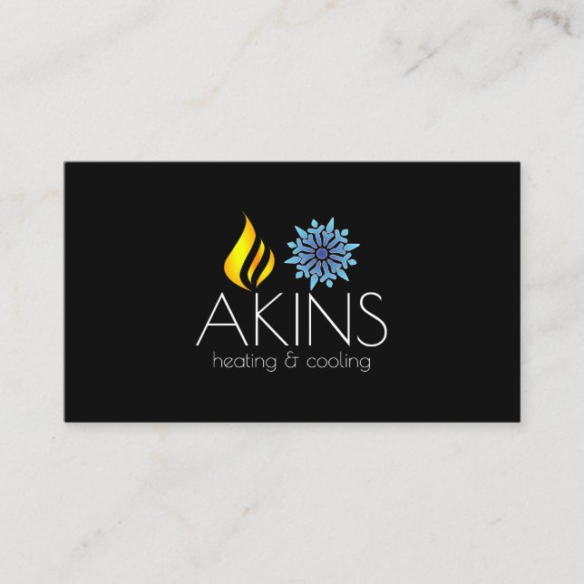 Heating & Cooling , Air Conditioning HVAC Business Card (Front)
