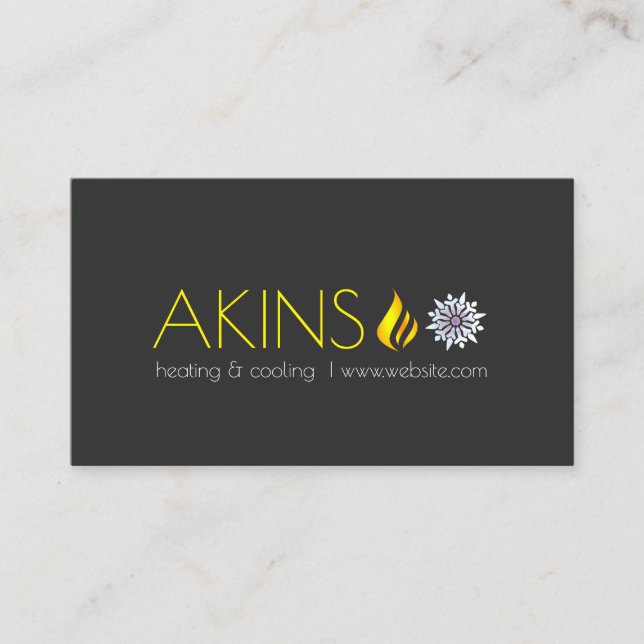 Heating & Cooling , Air Conditioning HVAC Business Card (Front)