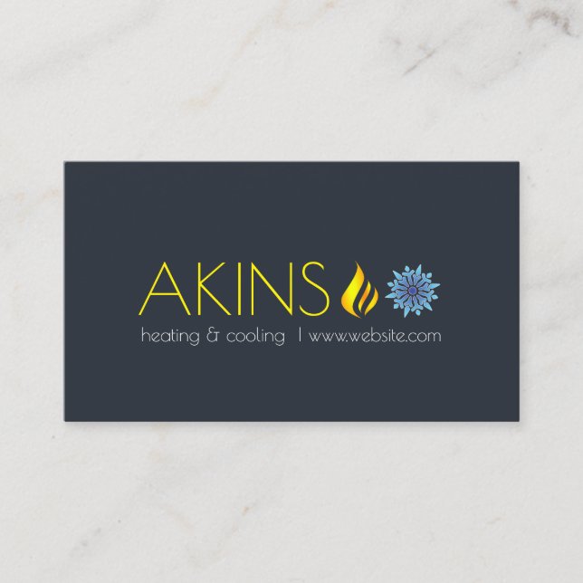 Heating & Cooling , Air Conditioning HVAC Business Card (Front)