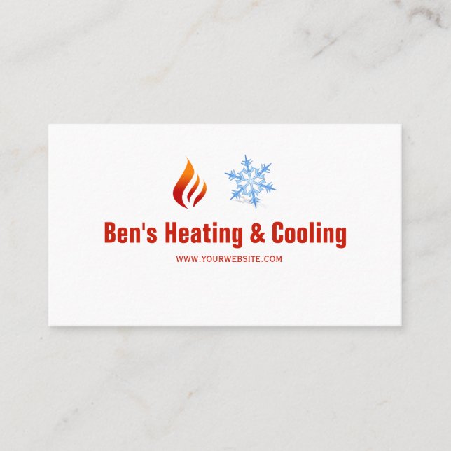 Heating & Cooling , Air Conditioning HVAC Business Card (Front)