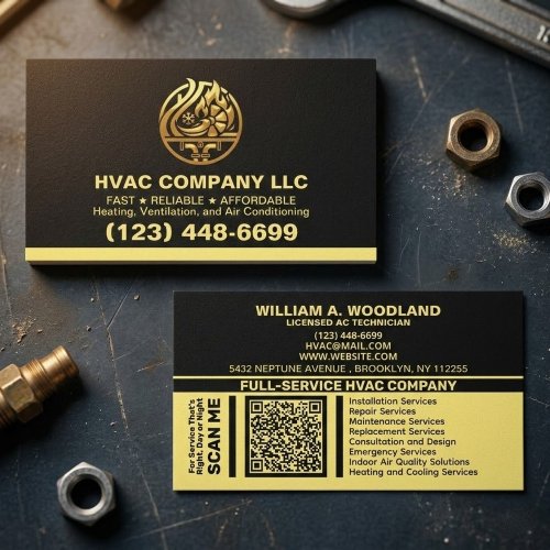 Heating &amp; Cooling &amp; Air Conditioning | Luxury HVAC Business Card