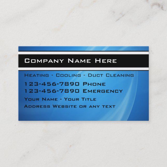 Heating Cooling Business Cards (Front)