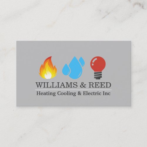 Heating Cooling  Electric Business Card