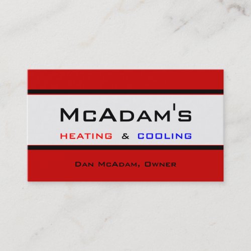 Heating Cooling HVAC Heat Pump Furnace A/C Business Cards