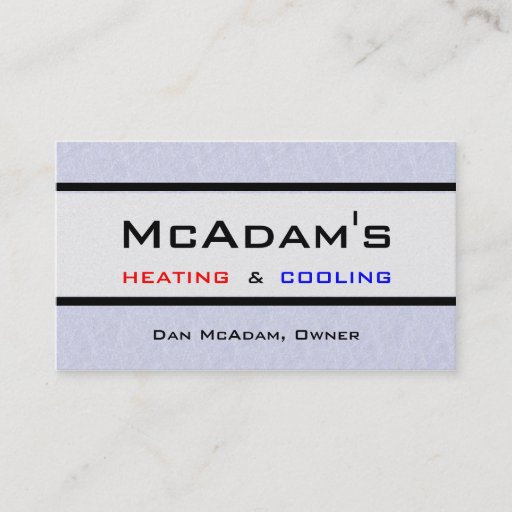 Customizable Heating Cooling HVAC Heat Pump Furnace A/C Platnum Business Cards
