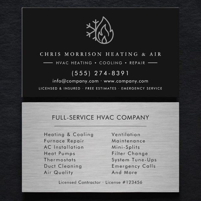 Heating & Cooling Repair Industrial Business Card (Creator Uploaded)