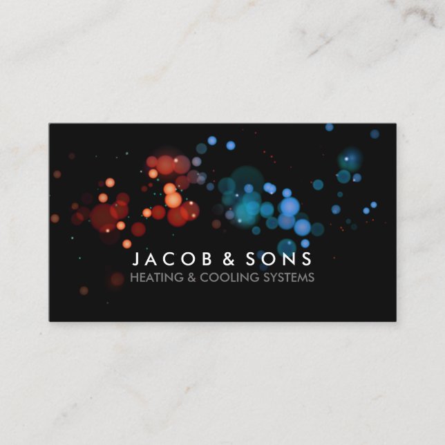 Heating Cooling Systems  Red Blue Dots Business Card (Front)