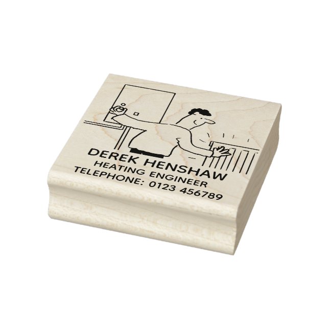 Heating Engineer Tests the Boiler Rubber Stamp (Stamp)