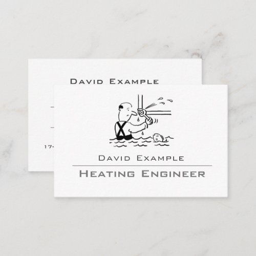 Heating Engineer with Illustration  Business Card