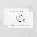 Heating Engineer with Illustration  Business Card