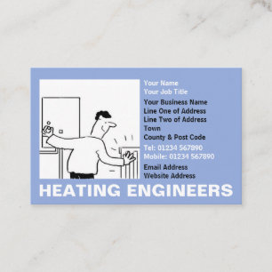 Heating Engineers Cartoon Business Card