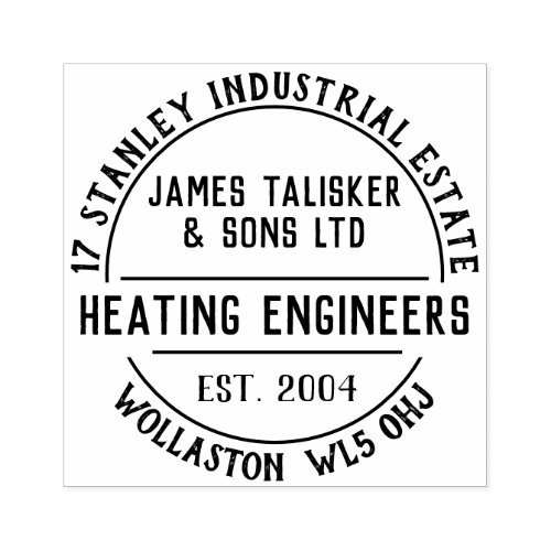 Heating Engineers Rubber Stamp