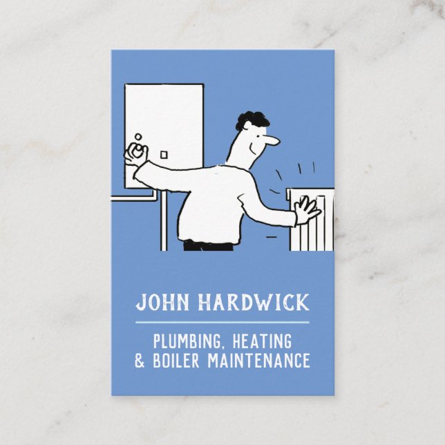 Heating, Plumbing, & Boiler Maintenance Business Card (Front)