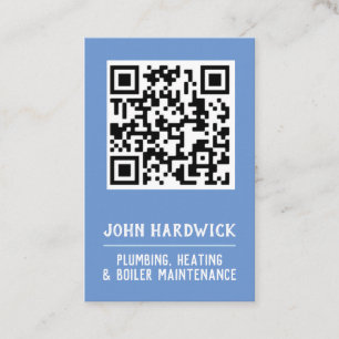 Heating, Plumbing, & Boiler Maintenance QR Code Bu Business Card