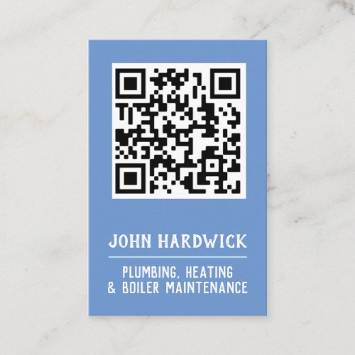 Heating Plumbing  Boiler Maintenance QR Code Bu Business Card