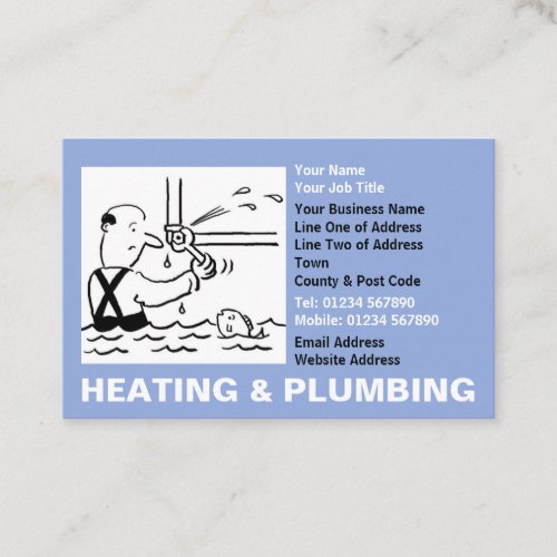 Heating  Plumbing Cartoon Business Card