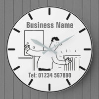 Heating & Plumbing Services Cartoon Large Clock