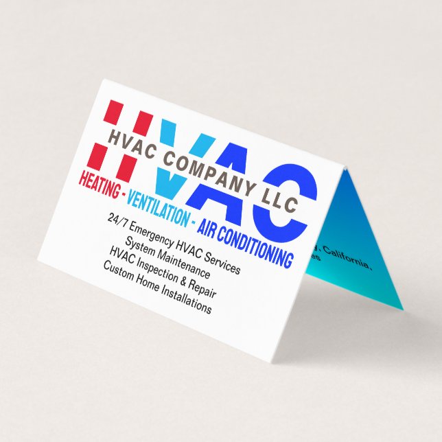 Heating, Ventilation, Air Conditioning - Cool HVAC Business Card (Front)