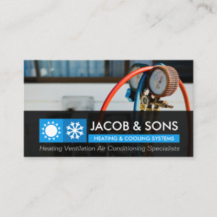 Heating Ventilation Air Conditioning Cooling Busin Business Card