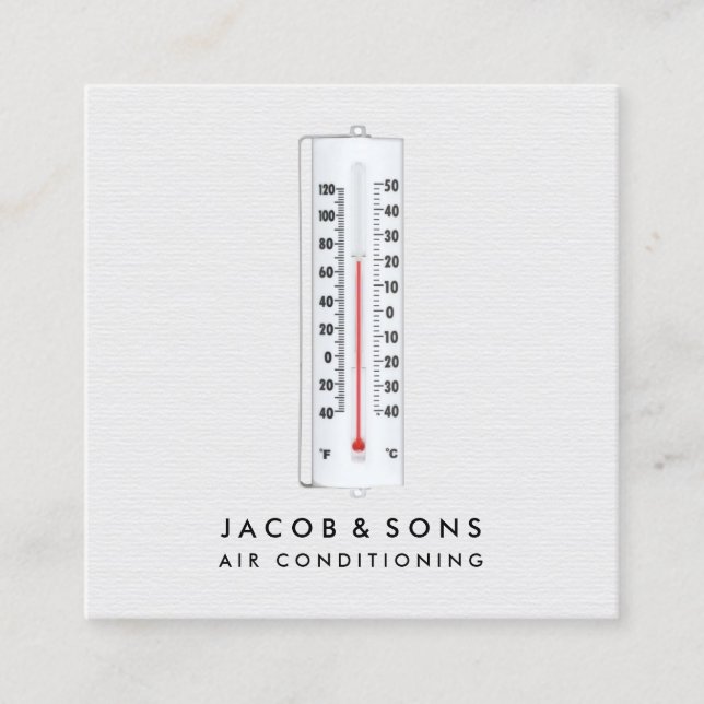 Heating Ventilation Air Conditioning HVAC Square Business Card (Front)