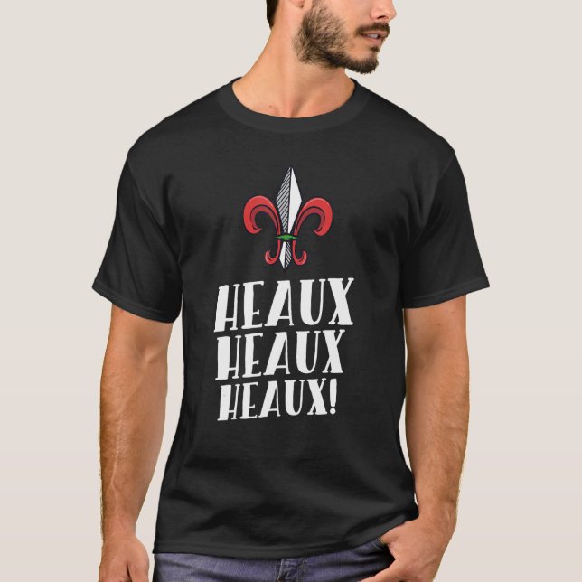 Heaux Heaux Heaux Cajun Christmas Louisiana Xmas N T-Shirt (Front)