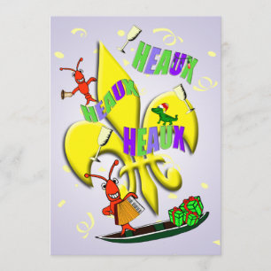 Heaux, Heaux, Heaux Cajun Christmas Party Invitation
