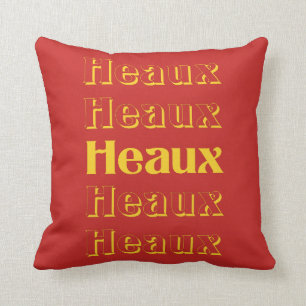 Heaux Heaux Heaux Cajun Louisiana Christmas Throw Pillow