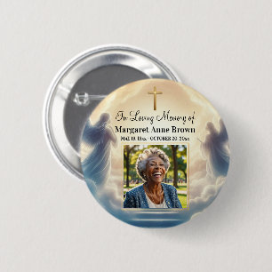 Heaven and Angels Celebration Of Life Photo Button