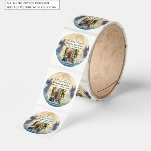 Heaven and Angels Celebration Of Life Photo Classic Round Sticker