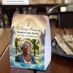 Heaven and Angels Celebration Of Life Photo Paper Table Tent