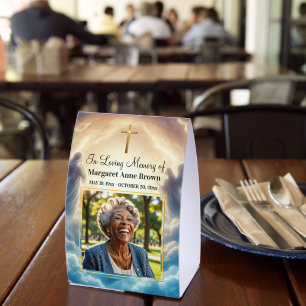 Heaven and Angels Celebration Of Life Photo Paper Table Tent