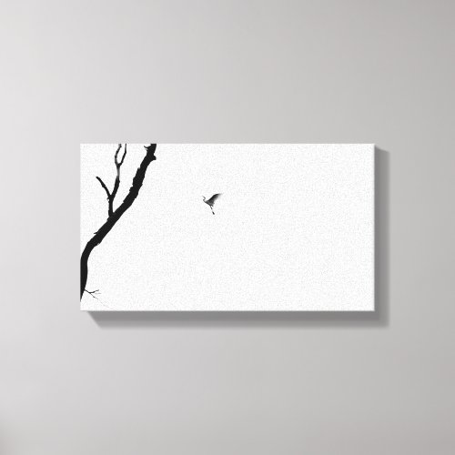 Heaven and Earth Bird Flying to a Tree Zen Photo Canvas Print