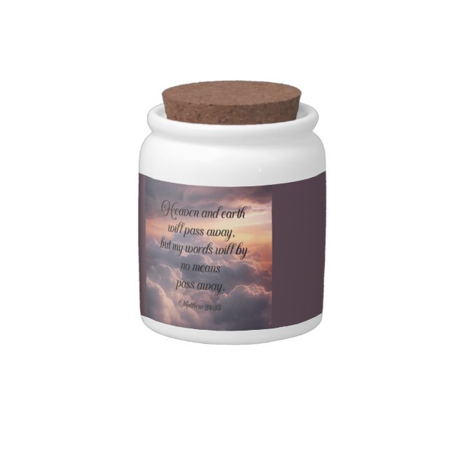 Heaven and Earth Christian Scripture Candy Jar (Right)