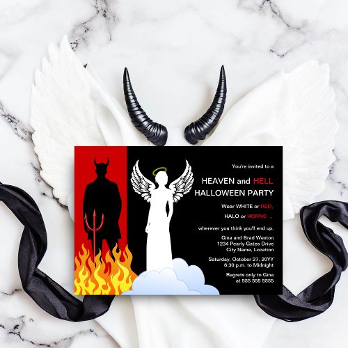 Heaven And Hell Halloween Party Invitation