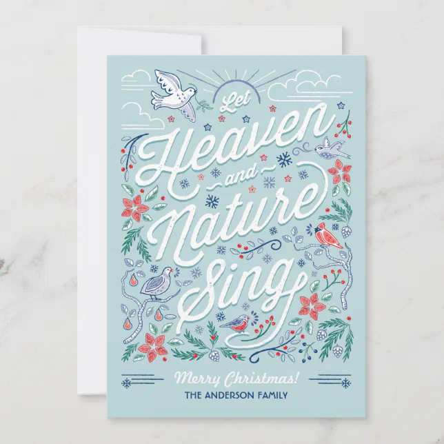 Heaven and Nature Sing Christmas Card 2 Zazzle