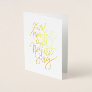 Heaven and Nature Sing Christmas Handwritten Xmas Foil Card